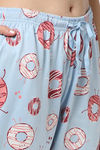 Rosaline Sugar Rush Knit Cotton Pyjama Set - Harbor Blue — thumbnail 6